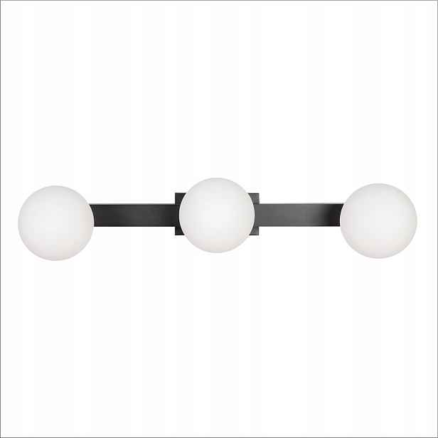 Nástěnné Led svítidlo 3xG9 černé skleněné koule 50 cm do ložnice Milagro
