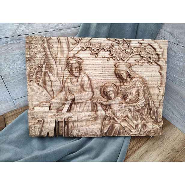Dřevěný obraz Svatá rodina dárek svatba výročí originál 25 cm