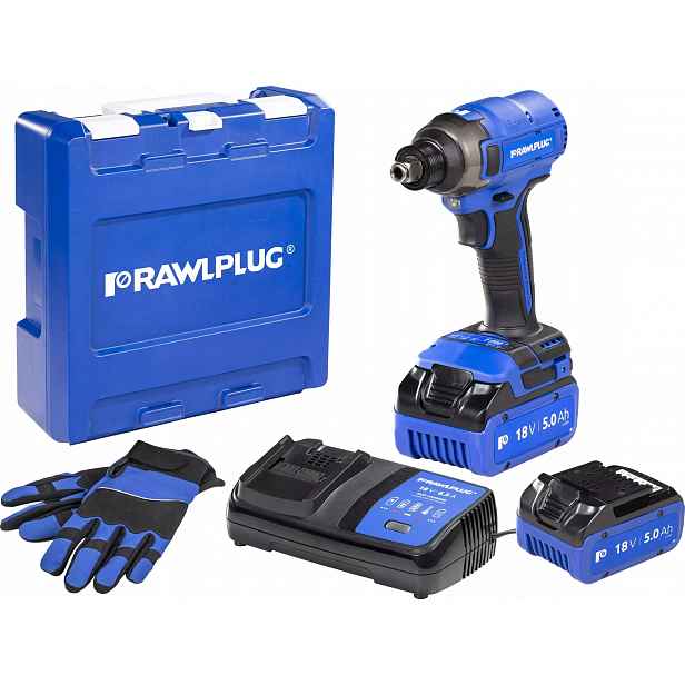 Rázový Šroubovák Rawlwrench 210Nm 18V Nabíječka Kufr Akumulátor x2