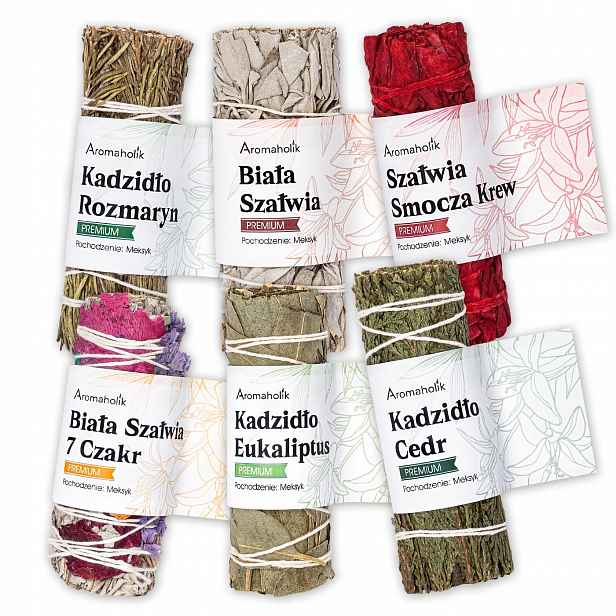 Sada kadidla 6 ks Šalvěj Rozmarýn Eukalyptus Přírodní aromaterapie