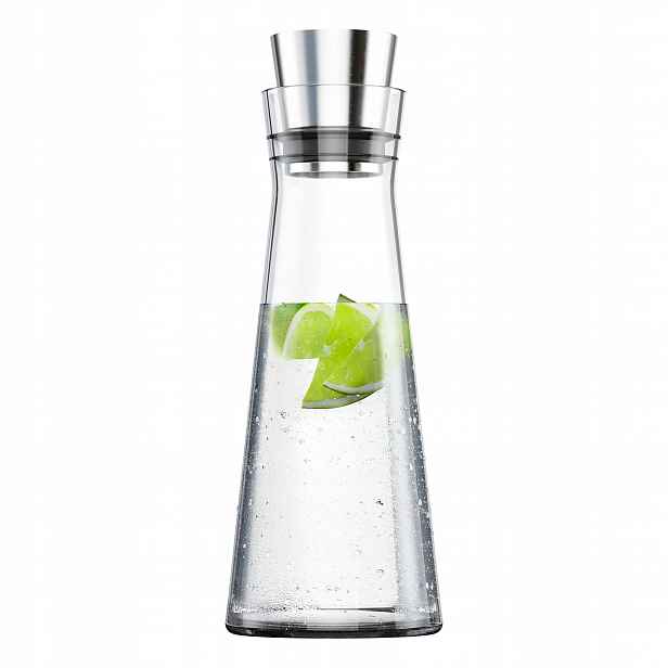 Skleněná karafa Emsa Flow Slim 1L Automatický korek Ocelová voda