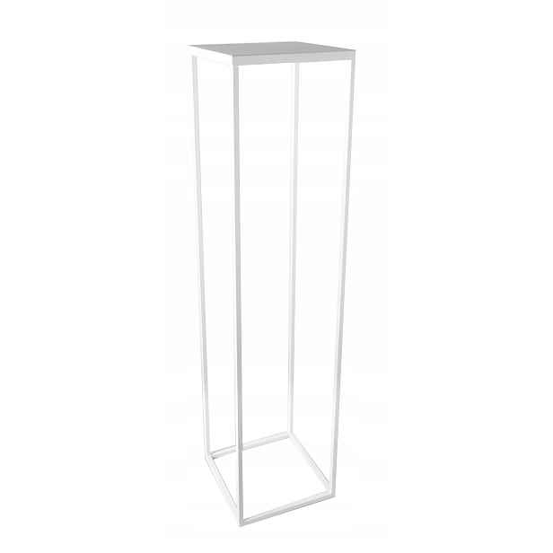 Stojan Držák Na Květináč Loft Kovový Bílý Pevný 100 cm