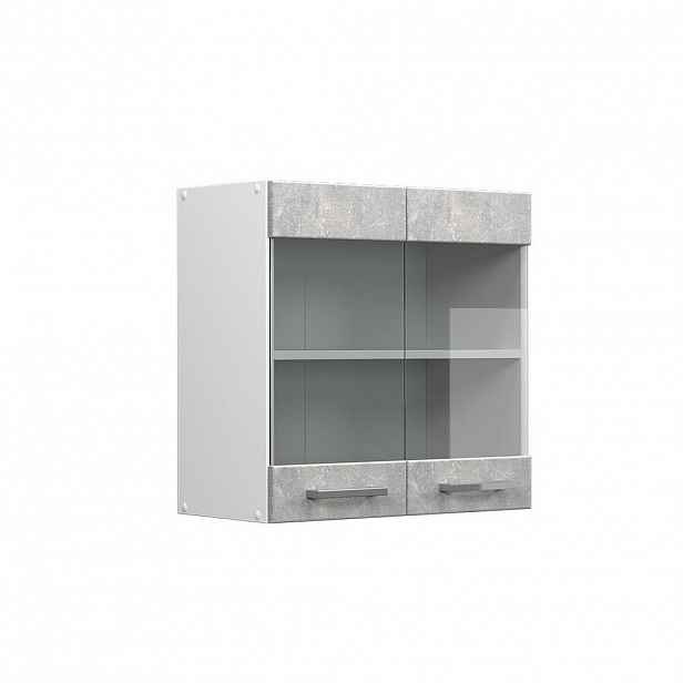 Vicco UNIVERZÁLNÍ NÁSTĚNNÁ SKŘÍŇKA R-Line Beton 60 cm se skleněnými dvířky