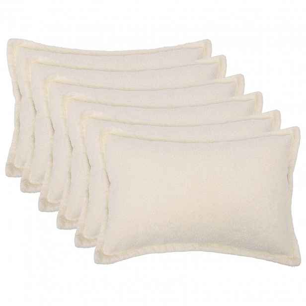 vidaXL Povlak na polštář 6 pcs HOUTEN Krémová 50 x 80 cm Bouclé
