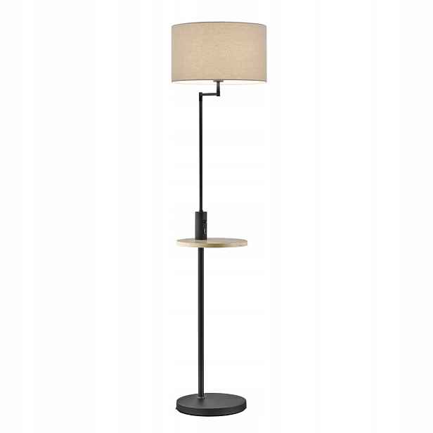 Stojací podlahová lampa s stínítky a policí Trio