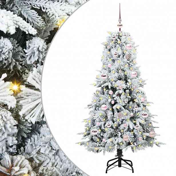 vidaXL Umělý Skládací Vánoční Strom s stojanem Bílá 150 cm PE a PVC