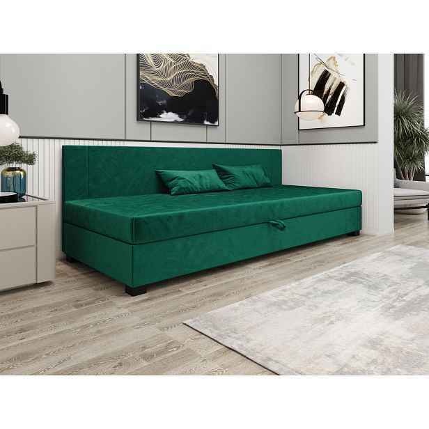 Čalouněná jednolůžková postel 80x195 ARIADNA BIZ 2 - zelená