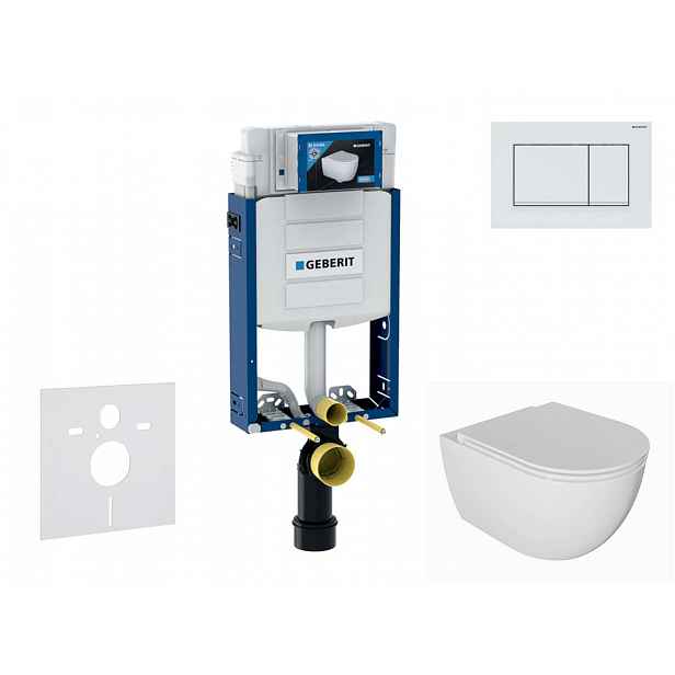 Geberit Kombifix - Set předstěnové instalace, klozetu Oudee a sedátka softclose, tlačítko Sigma20, bílá/bílá mat SANI15CA3124