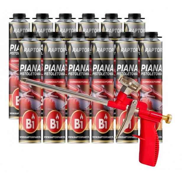 Montážní ohnivzdorná pěna B1 Raptor 750 ml 12 Ks pistole Bonus