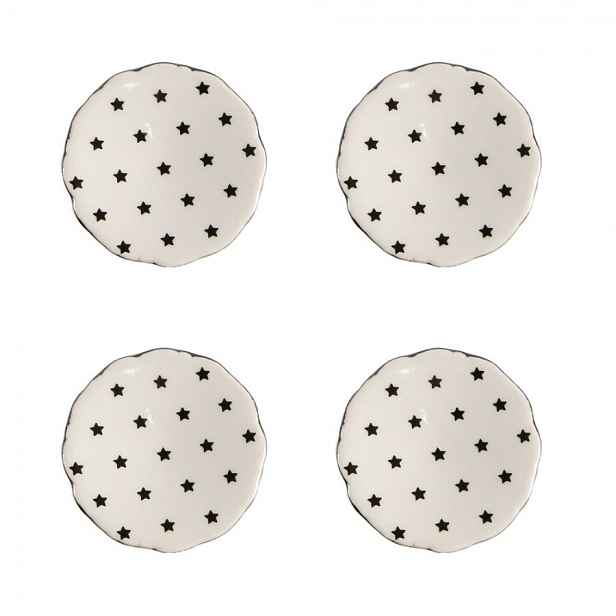 Set 4ks béžová keramická úchytka s hvězdičkami - Ø 4*3/6 cm Clayre & Eef