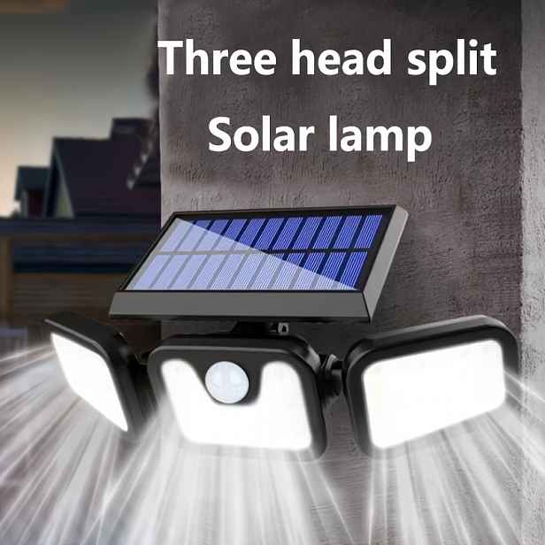 TEMU 74-LED Solární Inteligentní Světlo s Pohybovým Senzorem a 3 Režimy Jasu, Třída IP65, Venkovní Nástěnné Světlo, Vhodné pro Přední Dveře, Dvorky,