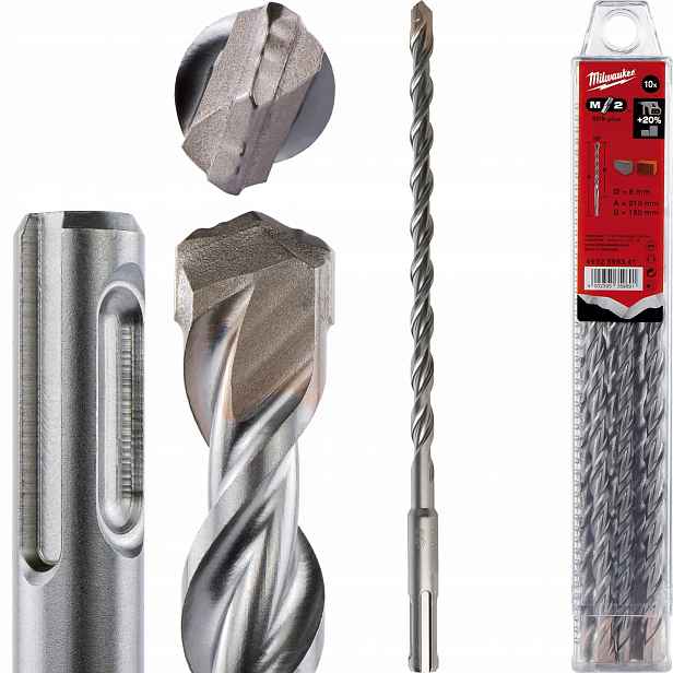 Vrtáky do betonu Sds Plus 8 x 150/210 mm 10 ks Milwaukee M2