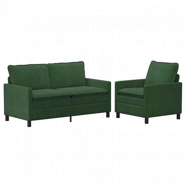 vidaXL Set pohovek 2 ks Jungle Green Textil