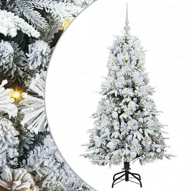 vidaXL Umělý Skládací Vánoční Strom s stojanem Bílá 150 cm PE a PVC