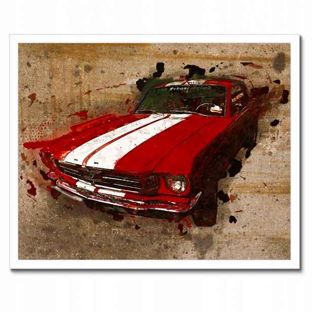 Plakáty v rámu 50x40 Červený Ford Mustang Usa