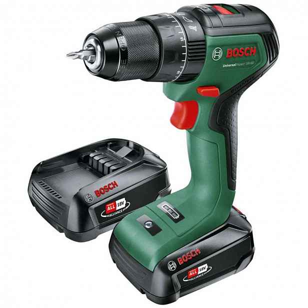 Bosch - 18V AKU vrtačka s příklepem, 2x aku 2,0 Ah Li-Ion, nabíječka 06039D7102