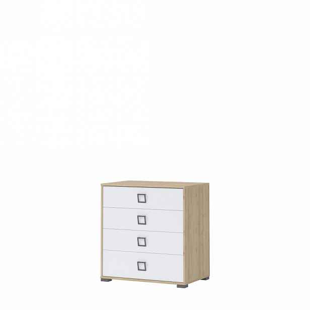 KOMODA 4F KIKI - F4 - buk/bílá