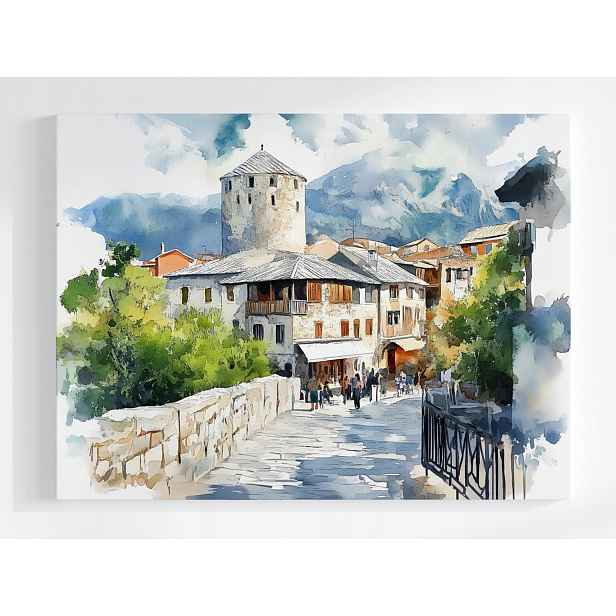 Plakát Město Bosna Hercegovina Mostar Starówka 100x75