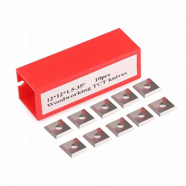 Sada vyměnitelných destiček pro frézy 10 ks 12x12x1,5 mm Vhm 4stranné