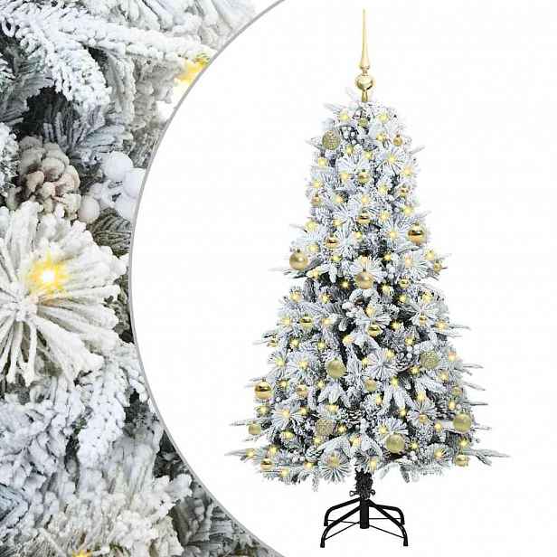 vidaXL Umělý Skládací Vánoční Strom s stojanem Bílá 150 cm PE a PVC