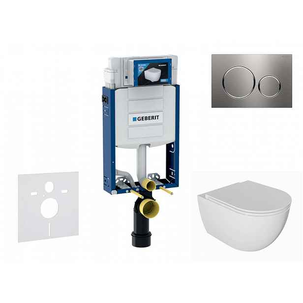 Geberit Kombifix - Set předstěnové instalace, klozetu Oudee a sedátka softclose, tlačítko Sigma20, nerez SANI15CA6101