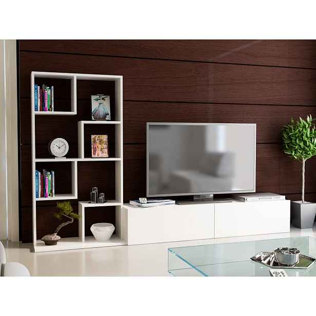 Kalune Design Obývací stěna BARE 220 cm bílá