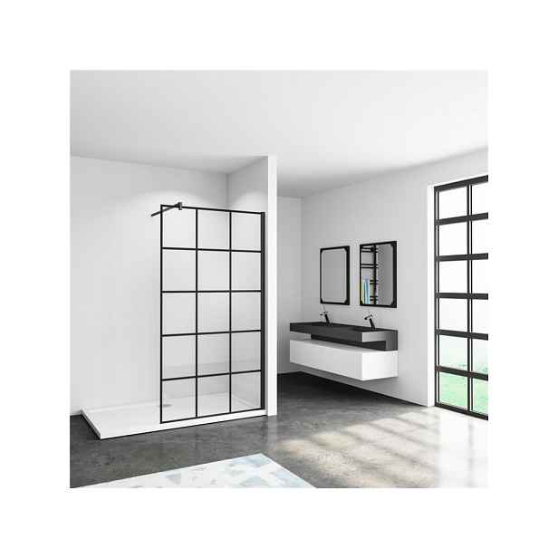 Stacato WALKY LINE LOFT BLACK SPRCHOVÁ ZÁSTĚNA 900MM - BEZ INSTALAČNÍHO PROFILU A VZPĚRY