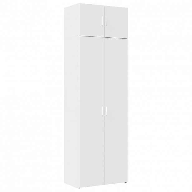 vidaXL Úzká úložná bílá 70 x 42,5 x 225 cm kompozitní dřevo