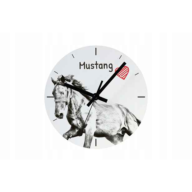 Kůň Mustang hodiny s koněm závěsné a stojící, personalizace fotografií