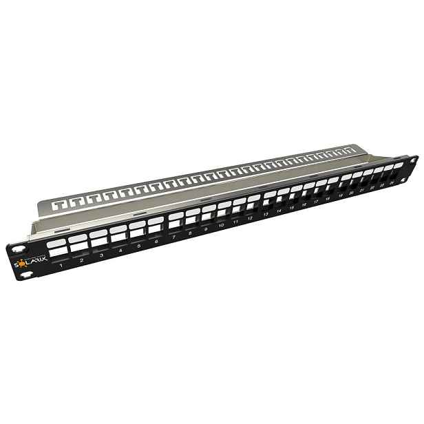 Patch panel 19" Solarix SX24M-0-STP-BK-UNI-N