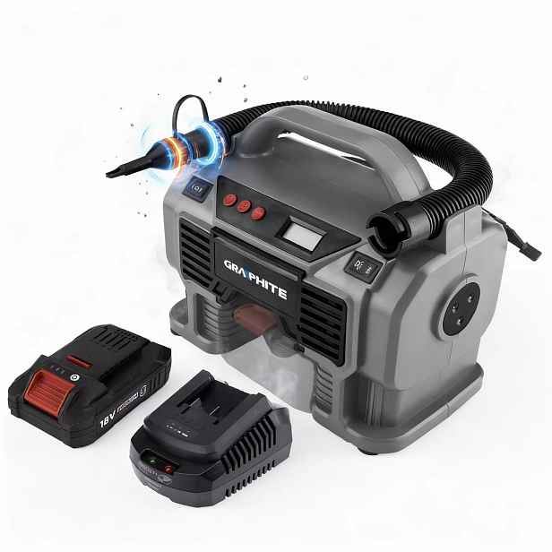 Graphite Kompresor Akumulátor 4AH Energy+ 18V Set 58GE113 58GE131 Kpl.