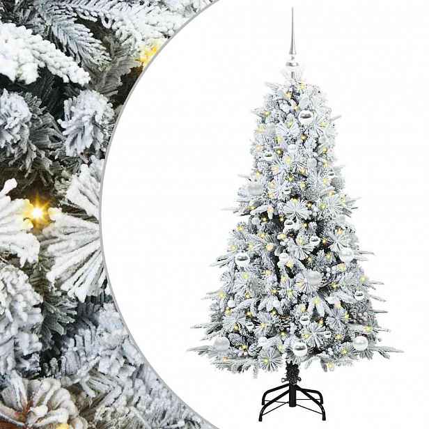 vidaXL Umělý Skládací Vánoční Strom s stojanem Bílá 150 cm PE a PVC