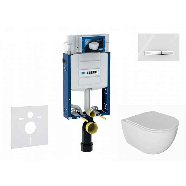Geberit Kombifix - Set předstěnové instalace, klozetu Oudee a sedátka softclose, tlačítko Sigma50, chrom/alpská bílá SANI15CA3123
