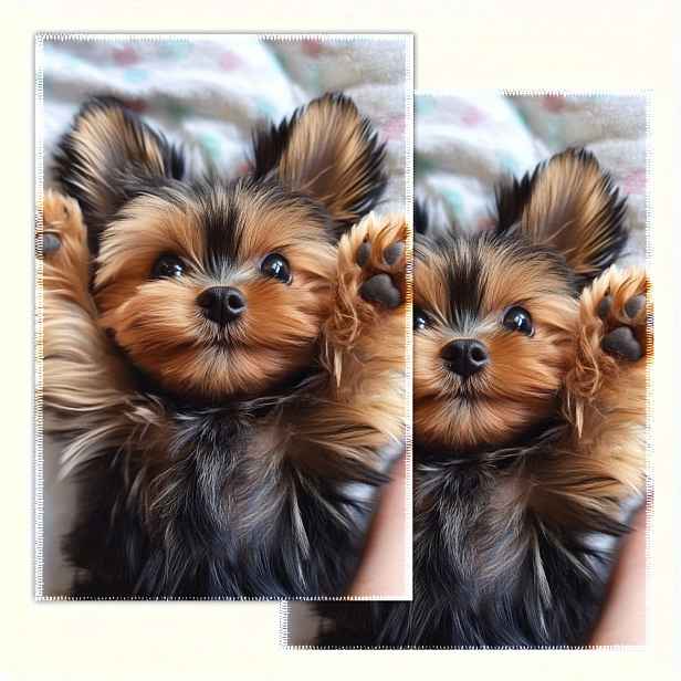 TEMU 2ks Kuchyňských Uteráků Jednostranně Potištěných, 16x24 palců, Yorkshire Terrier Pes Domácí Mazlíčci Psi Roztomilí Sladcí Kuchyňské Hadříky