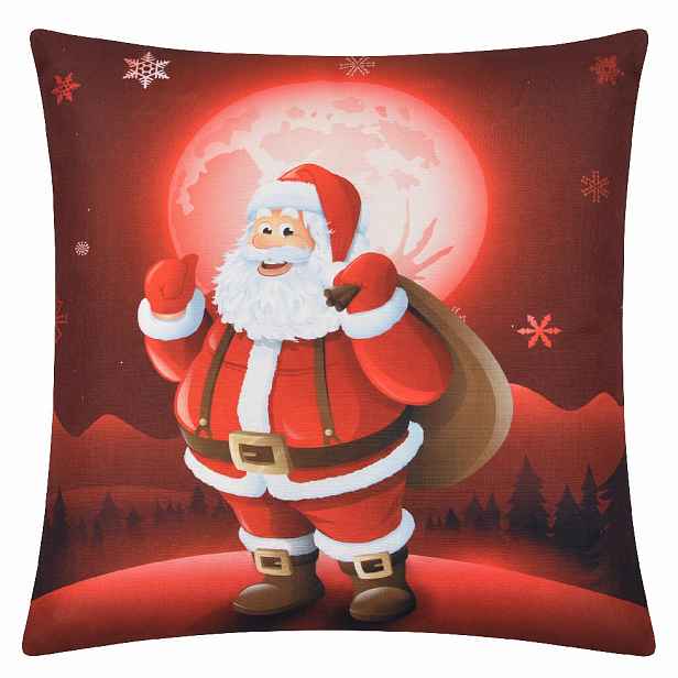 Vánoční povlak na polštář CANDLE FLAME Santa 40x40 cm