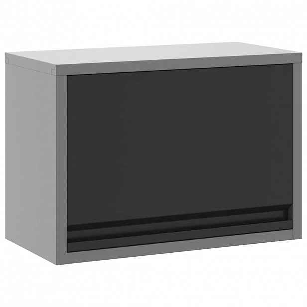 vidaXL Nástrojová skříň s úložištěm Černá a šedá 50 x 25 x 35 cm Ocel