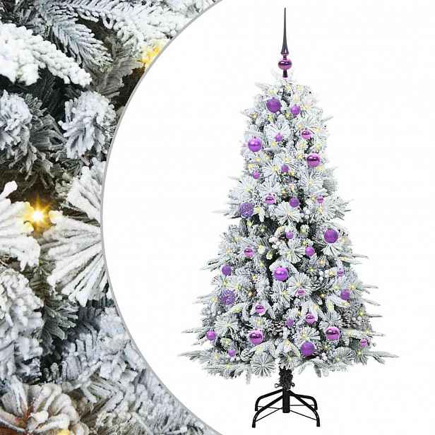 vidaXL Umělý Skládací Vánoční Strom s stojanem Bílá 150 cm PE a PVC