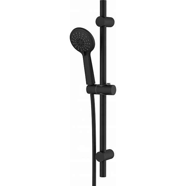Jasmin Sprchový set 3-funkční Nastavitelná tyč 68 cm Ø25 Černá matná