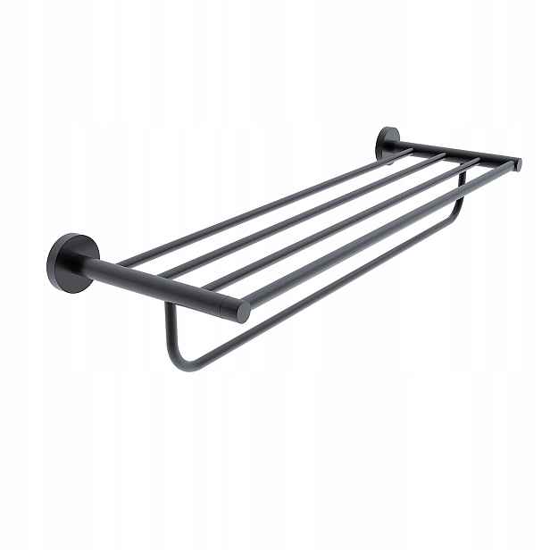 Nimco Unix Černá matná nerez police aa věšák na ručníky, 65cm Unc 13063-90_