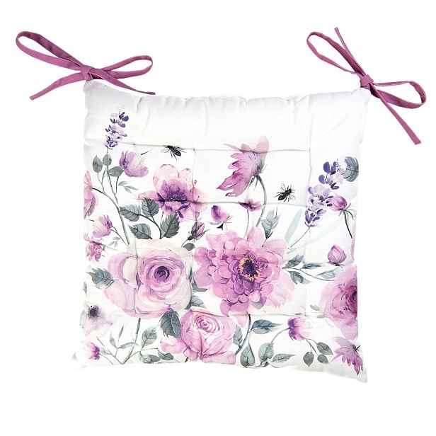 Podsedák s výplní Roses and butterflies - 40*40 cm Clayre & Eef
