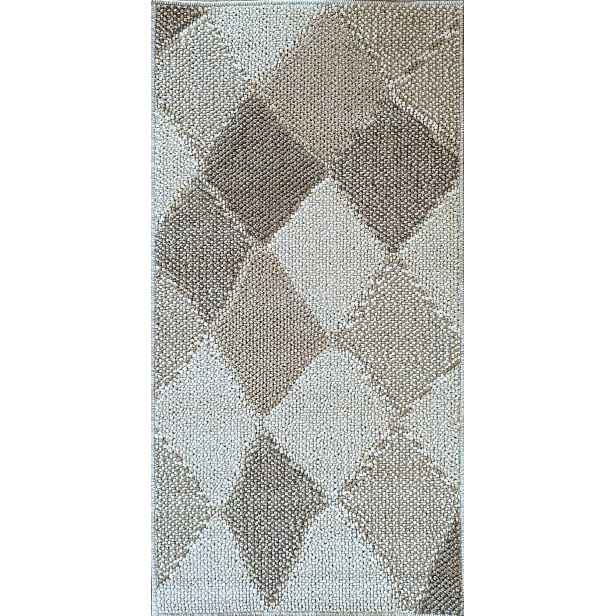Koberec s provázkem, smyčkový, 160 x 230 cm, plochý, vnější, vnitřní boho