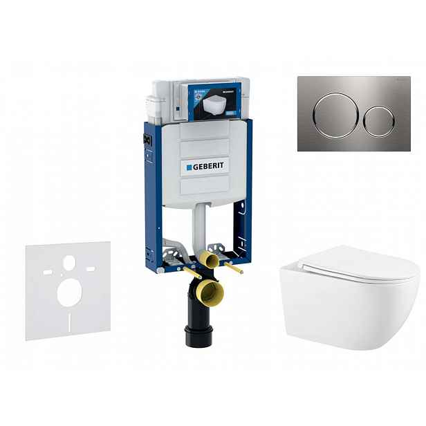 Geberit Kombifix - Set předstěnové instalace, klozetu Gaia a sedátka softclose, tlačítko Sigma20, nerez SANI15CA6102