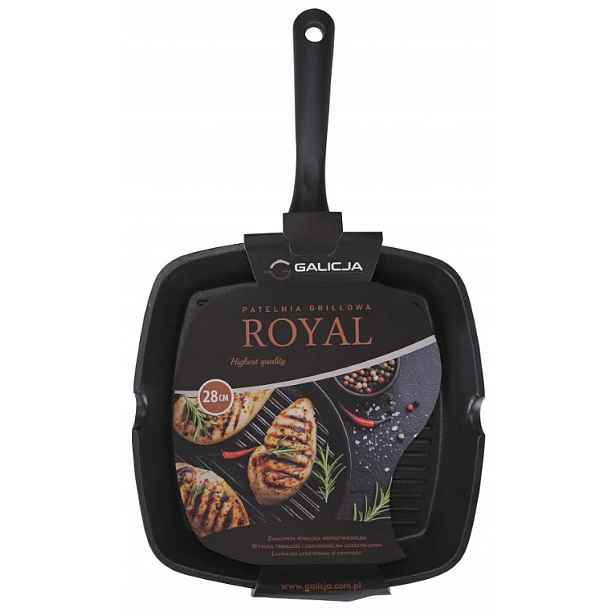 Grilovací pánev 28 cm Nepřilnavá pro grilování Černá