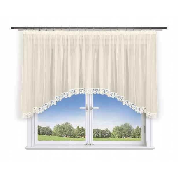 Hotová Záclona 400X180, Oblouk, Voál Ecru, Guipure 8 CM