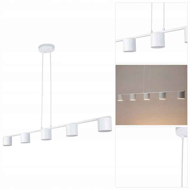 Závěsná lampa Mila bílá, moderní a originální tvar v obývacím pokoji Sigma Lighting