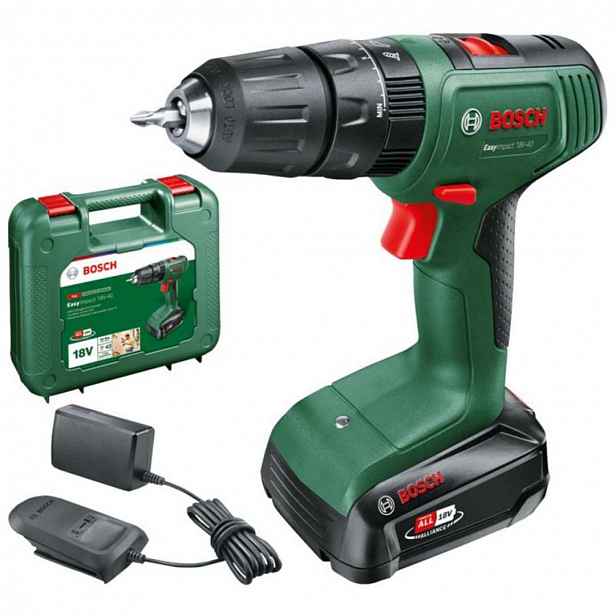 Bosch - 18V AKU vrtačka s příklepem, 1x aku 1,5 Ah Li-Ion, nabíječka 06039D8101