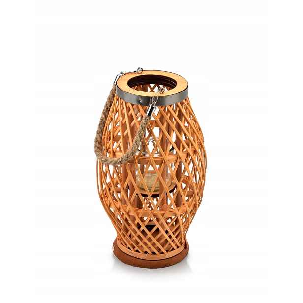 Dekorativní proutěný lampion Lucie Natural 35 cm
