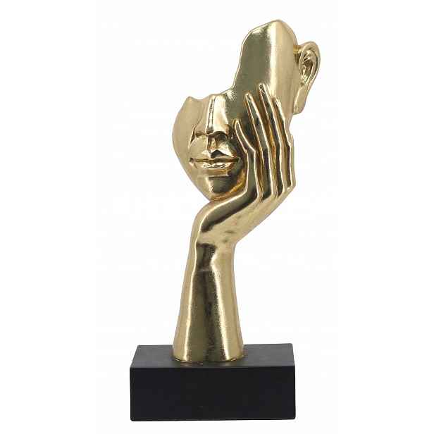 Figurka Maska Figurky Bond zlatá 43,5x22x11,5 cm