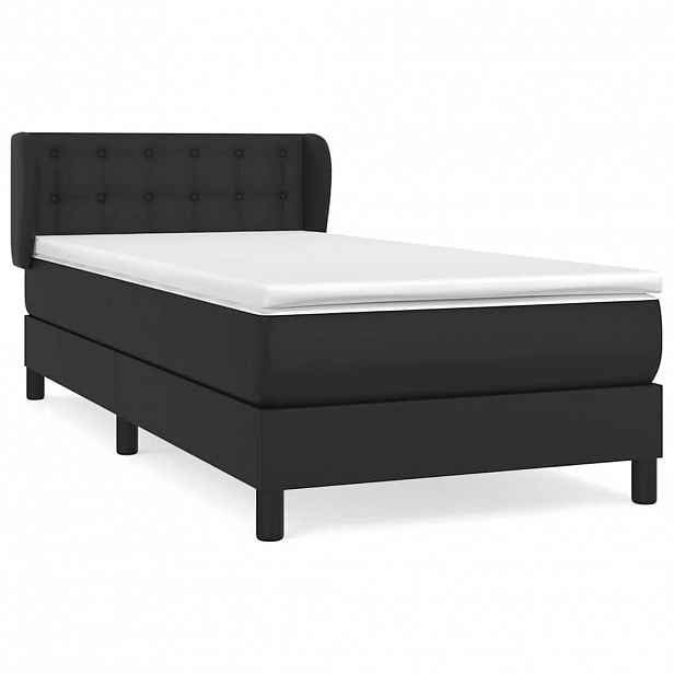 vidaXL Box spring postel s matrací černá 90x200 cm umělá kůže