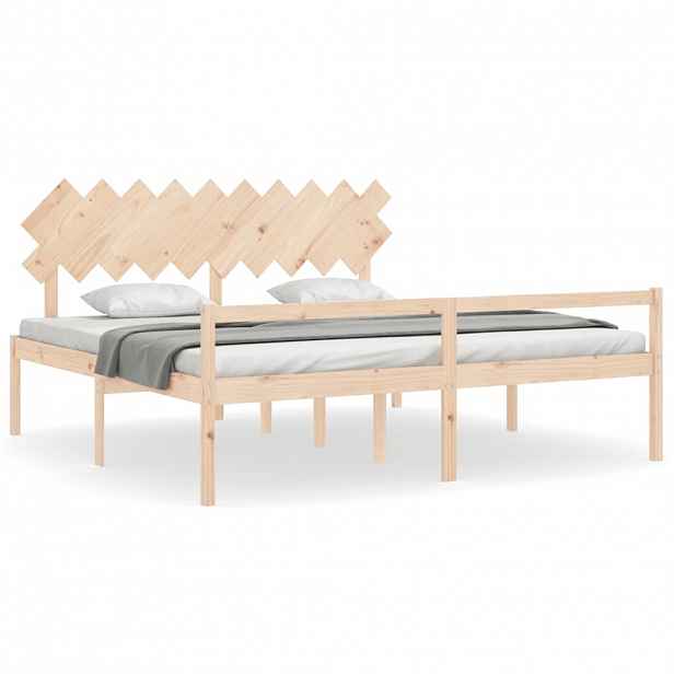 vidaXL Postel s čelem pro seniory 200x200 cm masivní dřevo